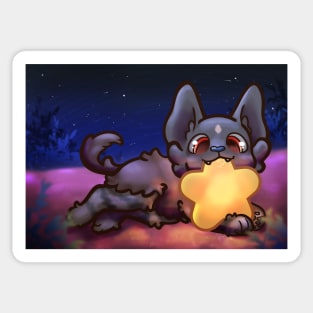 Brown hyena nomming a star Sticker